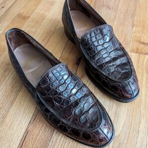 Men's Vintage Foot Joy brown croc skin loafer